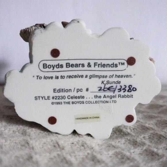 Boyd’s Bears & Friends Figurine Celeste ... the Angel Rabbit Style #2230 1993 - Picture 6 of 10